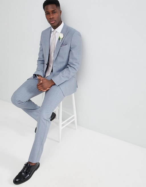 Reiss Slim Wedding Suit In Soft Blue