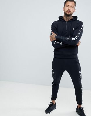 Religion Tracksuit with Taping in Black 