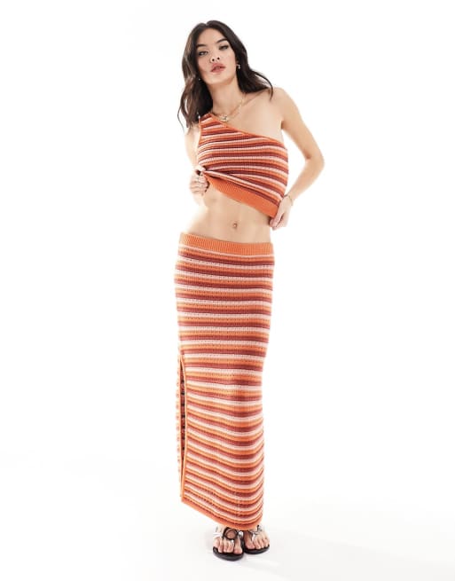 Rhythm - Gehaakte strand co-ord set met strepen