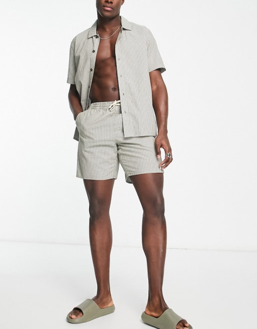 Rhythm seersucker stripe beach co-ord in sage