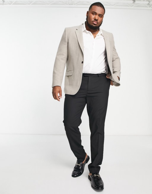 River Island Big & Tall - Abito beige in flanella