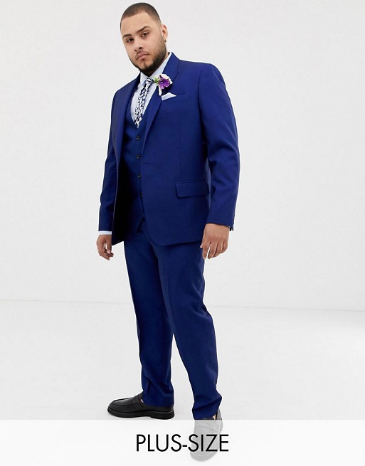 River Island big & tall suit in bright blue