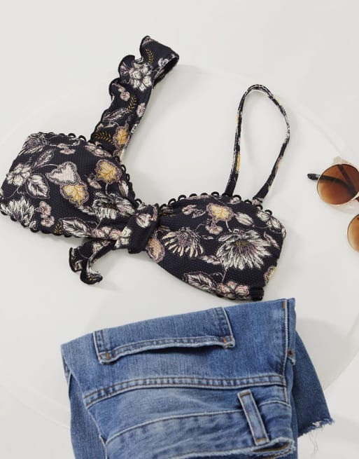 River Island floral bikini set in black ASOS