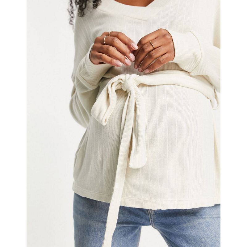 Camicie e bluse Donna River Island Maternity - Coordinato con top e pantaloni a coste, colore cammello