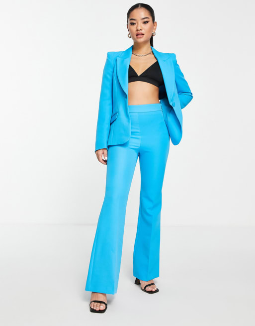 River Island Petite tailored blazer pants set in bright blue ASOS