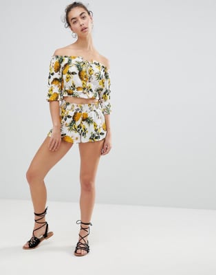 pineapple off the shoulder top