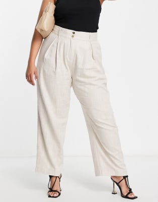 light beige wide leg trousers