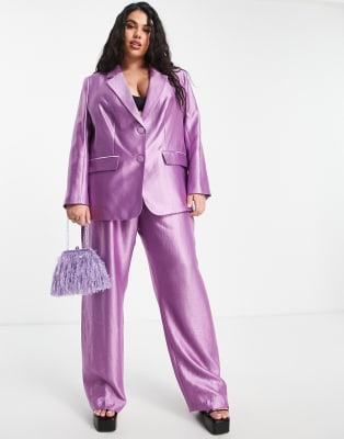 purple blazer and pants set