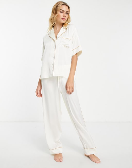 Cream best sale satin pajamas