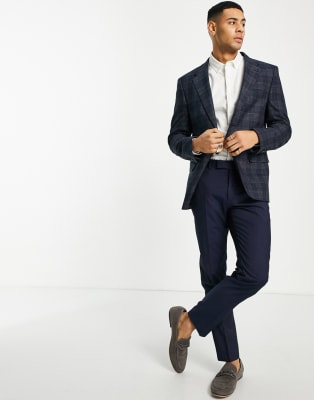 navy suit pants grey jacket