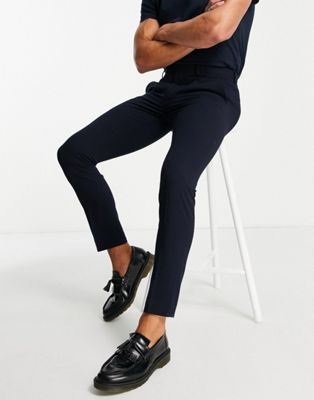 River Island super skinny suit jacket and trousers in navy