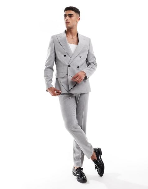 River Island – Szary garnitur z krepy w paski - view 1