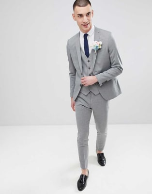 mens grey skinny suit