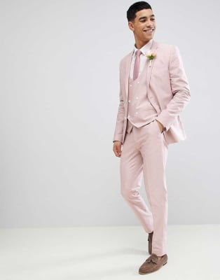 pink skinny suit