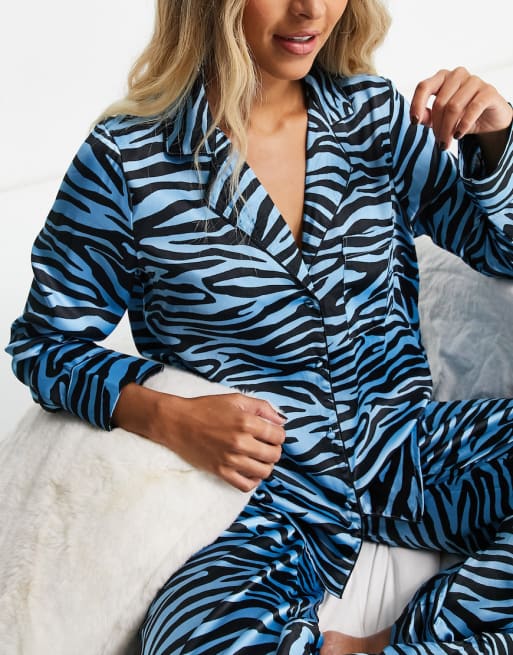 CamaragrancanariaShops River Island zebra satin pajama shirt and