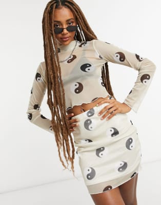 Rokoko – Langärmliges Oberteil mit Yin-und-Yang-Print ...