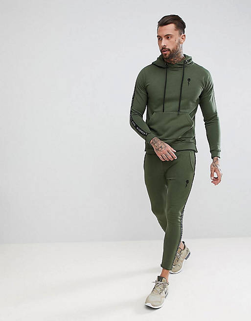 Rose London Tracksuit In Khaki With Side Stripes | ASOS