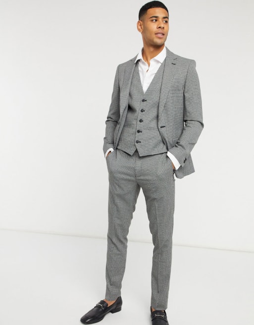 Rudie checked skinny fit suit waistcoat