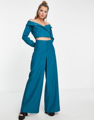 Saint Genies tailored co-ord in teal
