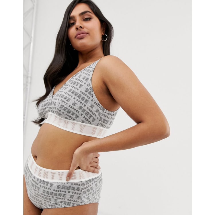 Savage x Fenty all over logo triangle bralette & thong set