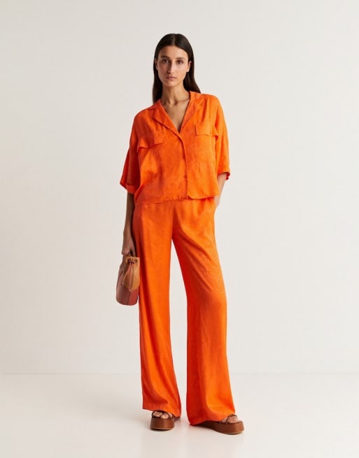 Scalpers - Co-ord set met jacquardmotief in oranje
