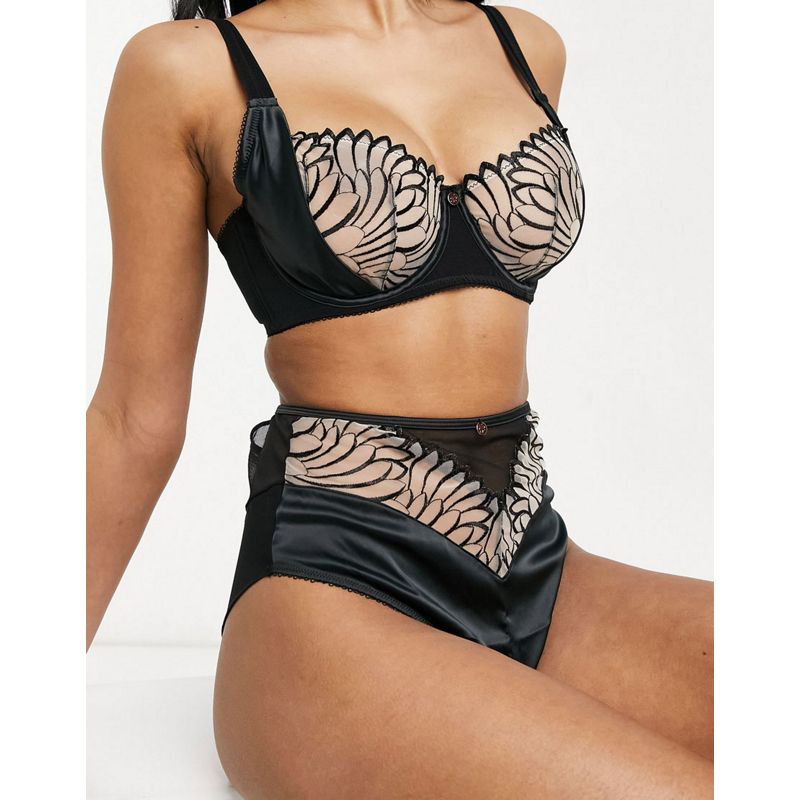 6hwy2 Donna Scantilly by Curvy Kate - Fallen Angel - Completo intimo ricamato trasparente, colore nero