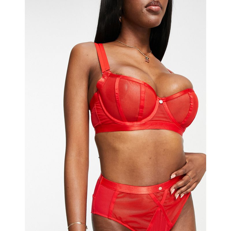 Intimo sexy 1TCdn Scantilly by Curvy Kate - Sheer Chic - Completo intimo rosso trasparente