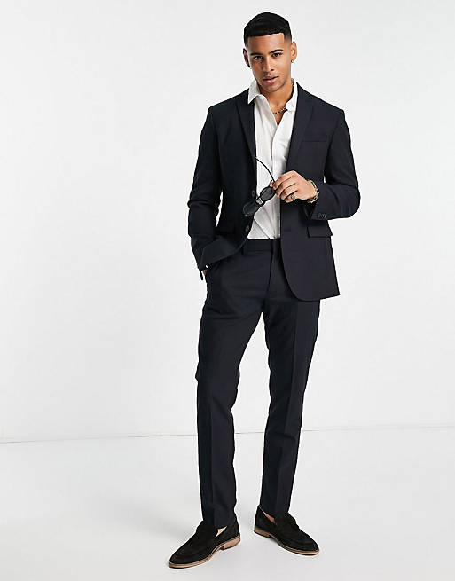 asos.com | Schmal geschnittener Anzug in Marineblau – Suit Flow 7