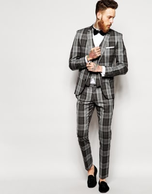 Selected Abito scozzese grigio ASOS