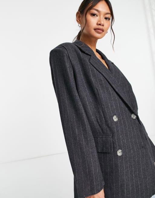 Selected Femme pinstripe suit in grey | ASOS