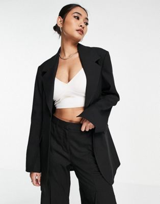 Selected Femme tailored suit blazer and trousers in black