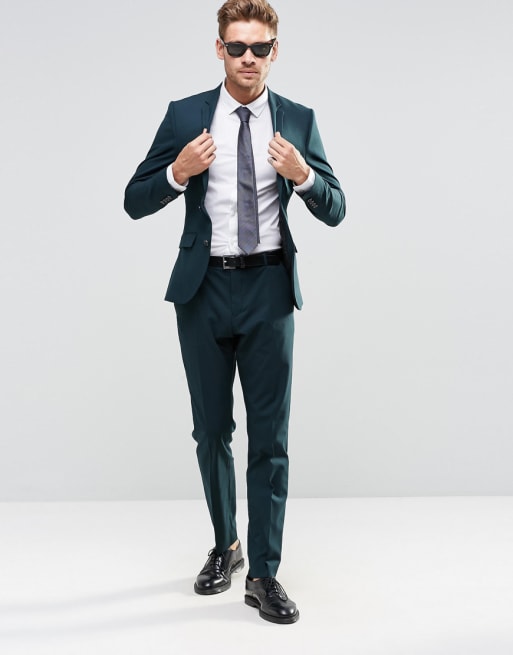 Selected Homme - Abito verde bottiglia slim elasticizzato