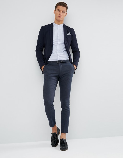 Selected Homme - Costume de mariage très ajusté - Bleu marine