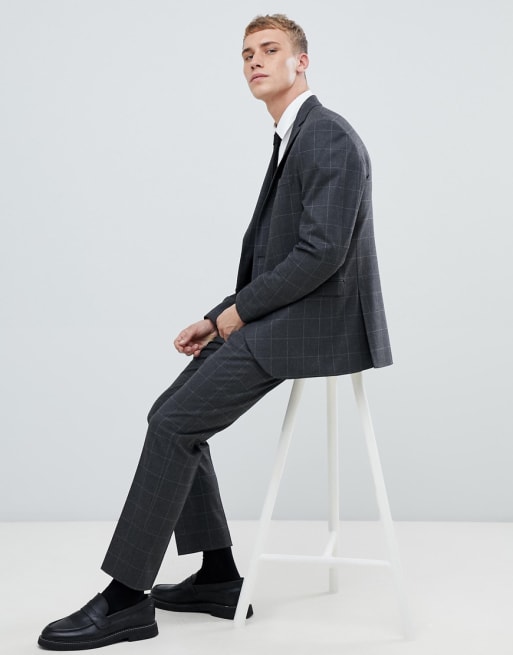 Selected Homme – Grid – Garnitur w kratę o dopasowanym kroju