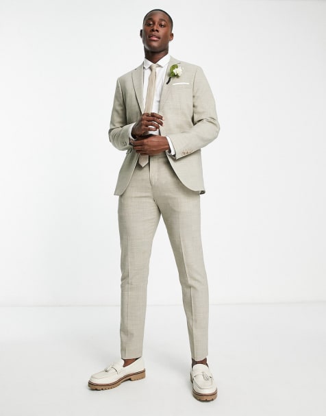Selected Homme linen mix suit in beige - view 1