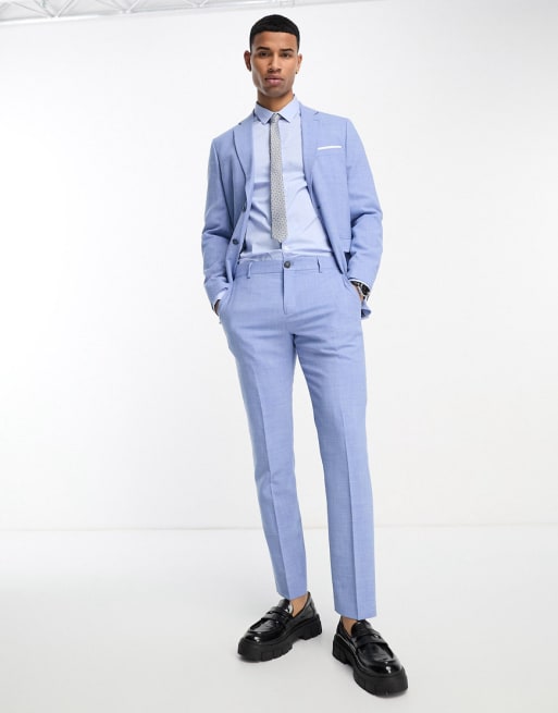 Selected Homme linen mix suit in light blue | ASOS