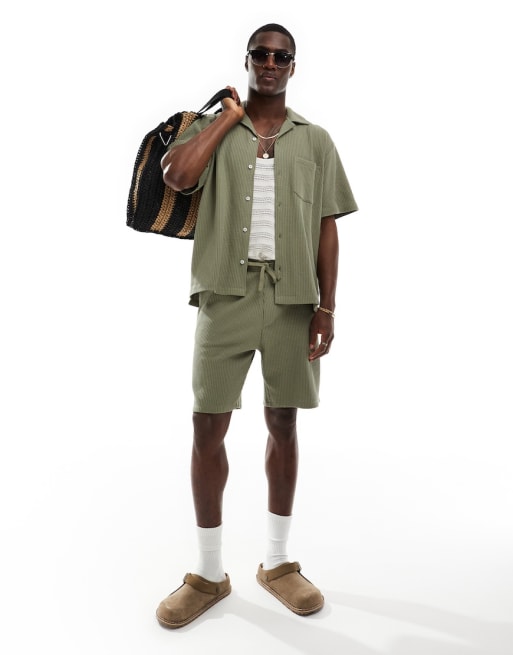 Selected Homme – Set mit Waffelstruktur und kastigem Schnitt
