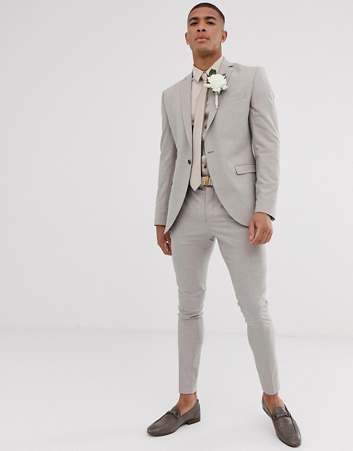 Selected Homme skinny sand suit