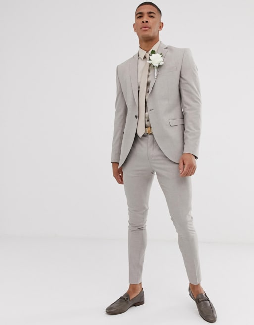 Selected Homme skinny sand suit | ASOS