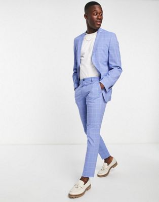 Selected Homme slim fit suit in blue check