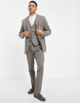 Selected Homme slim fit suit in brown