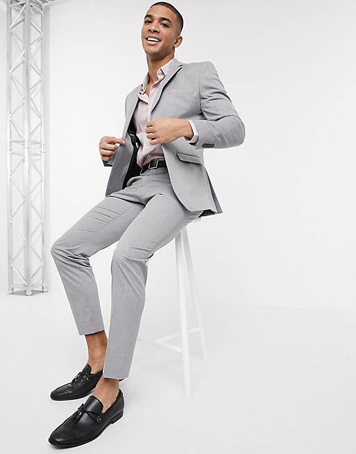 Selected Homme slim fit suit with stretch in light grey