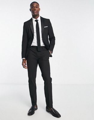 Selected Homme slim fit tux suit in black