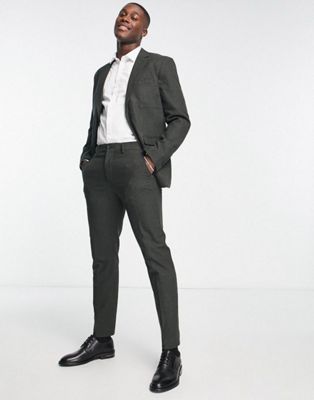 Selected Homme slim fit wool mix suit trousers in grey