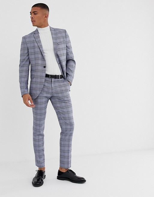 Selected Homme slim suit in grey check