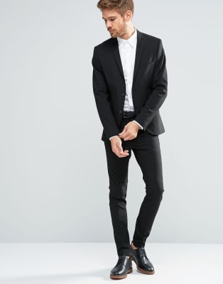 super skinny black suit