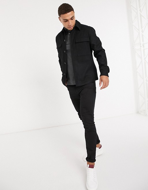 Selected Homme Tailored Studio co-ord boxy jacket with wool black