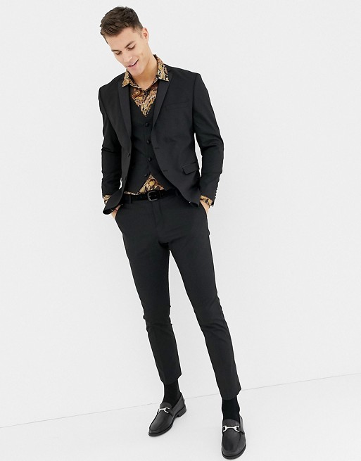 Selected Homme tuxedo suit in black