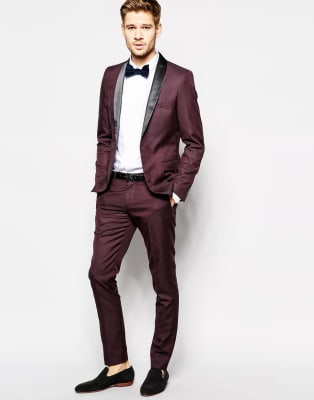 Selected Purple Tuxedo With Shawl Lapel In Skinny Fit