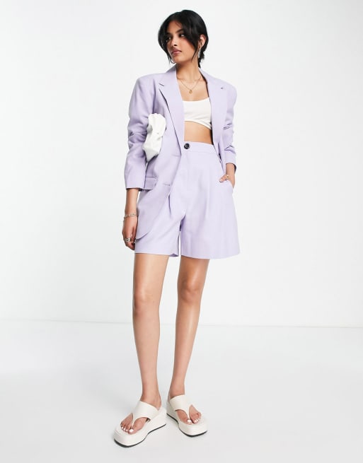 ASOS DESIGN mix & match suit shorts in lilac